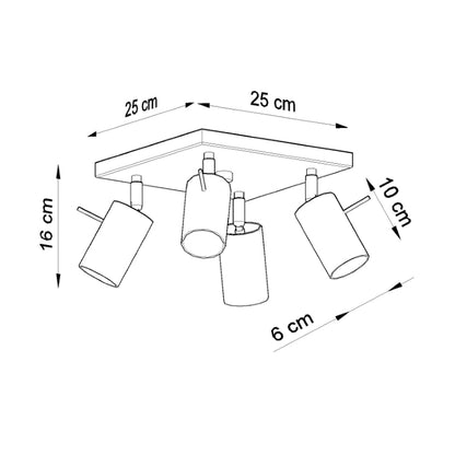 Ceiling lamp RING 4 white