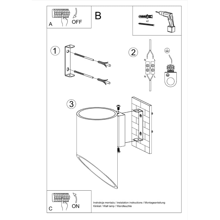 Wall lamp PENNE 20 white