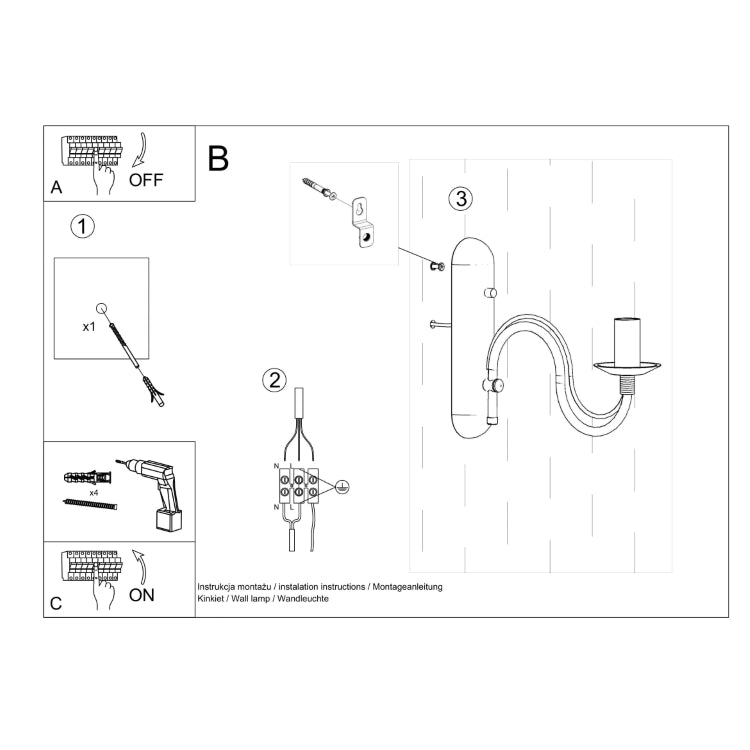 Wall lamp MINERWA black