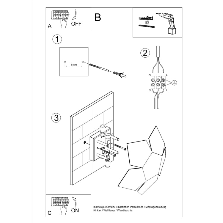 Wall lamp PENTA white