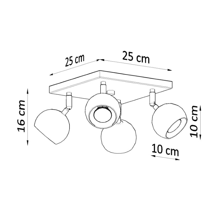 Ceiling lamp OCULARE 4 white