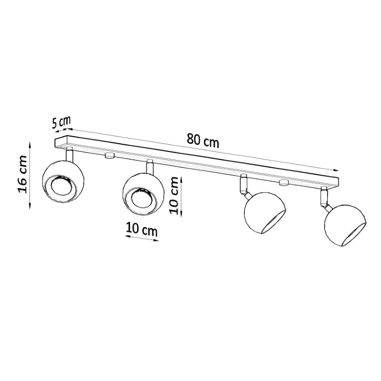 Ceiling lamp OCULARE 4L white