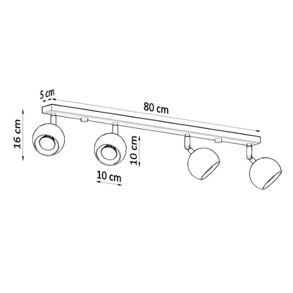 Ceiling lamp OCULARE 4L white