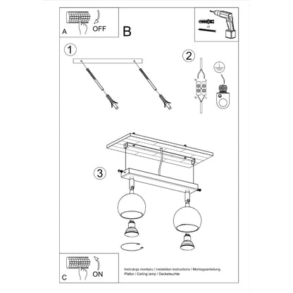 Ceiling lamp OCULARE 2 black