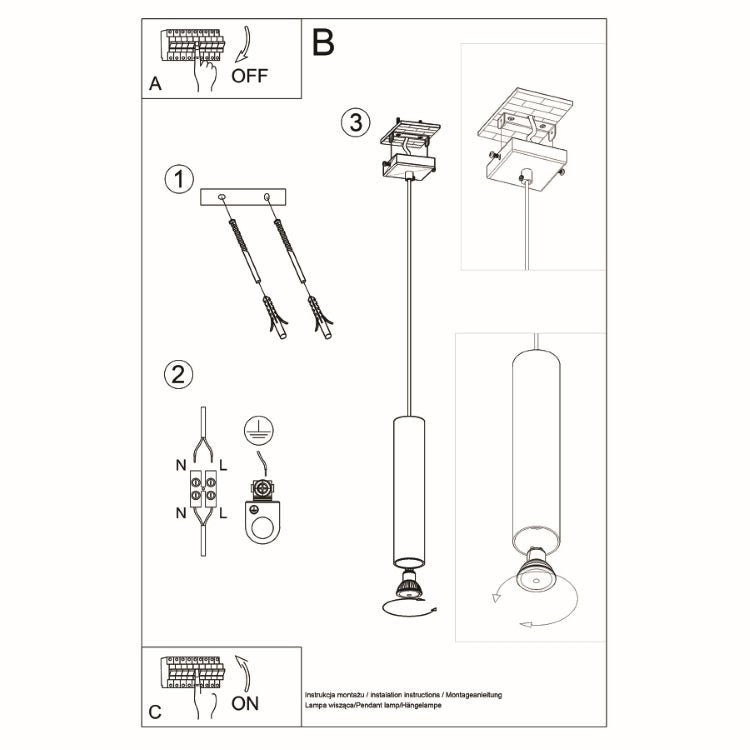 Pendant lamp LINO wood