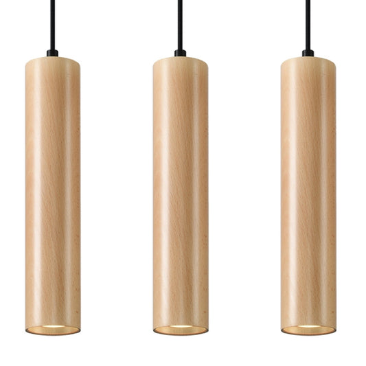 Pendant lamp LINO 3 wood