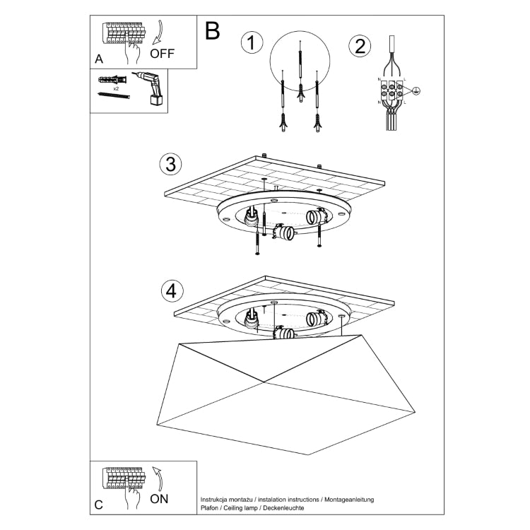 Ceiling lamp HEXA 45 silver