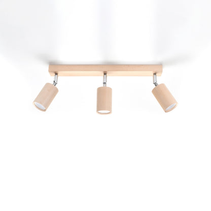 Ceiling lamp BERG 3 natural wood