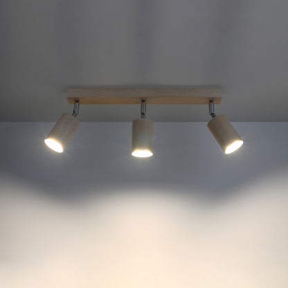 Ceiling lamp BERG 3 natural wood