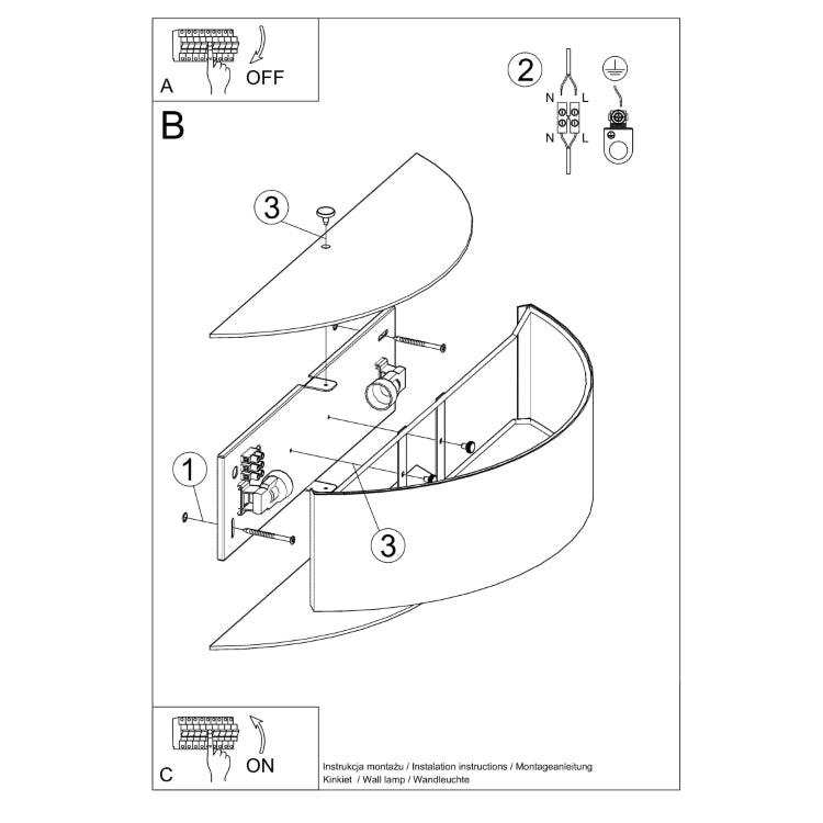 Wall lamp LOKKO white