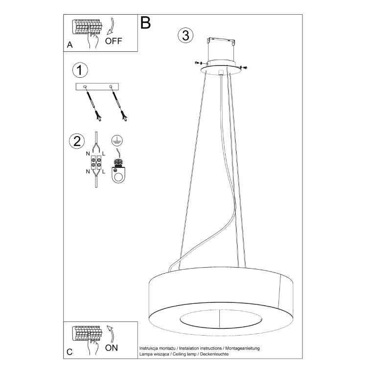 Chandelier SATURNO 90 black