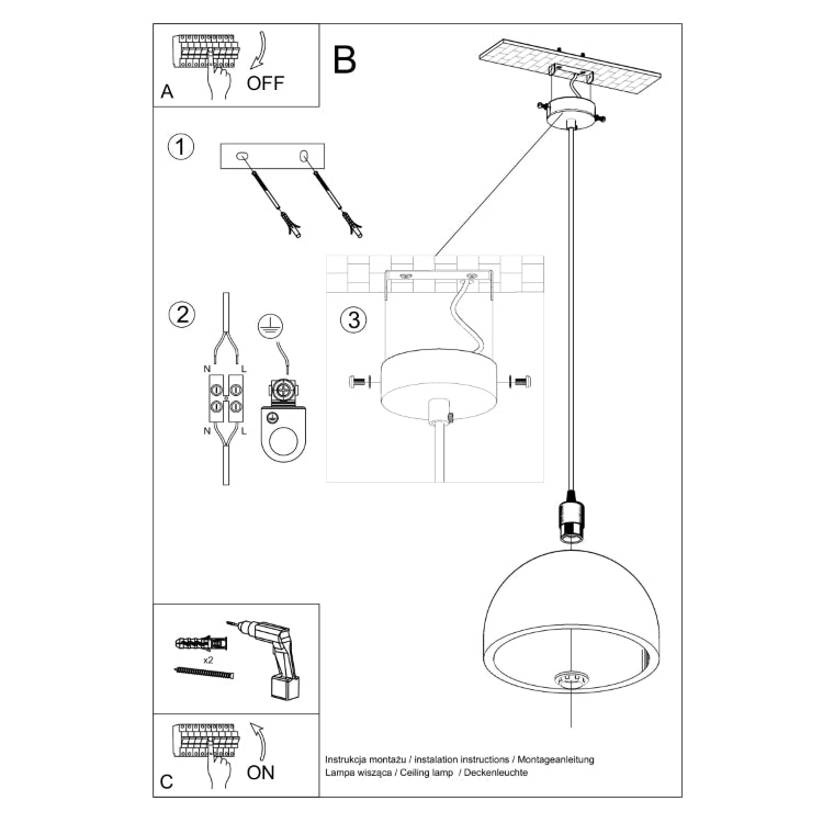 Pendant lamp PABLITO