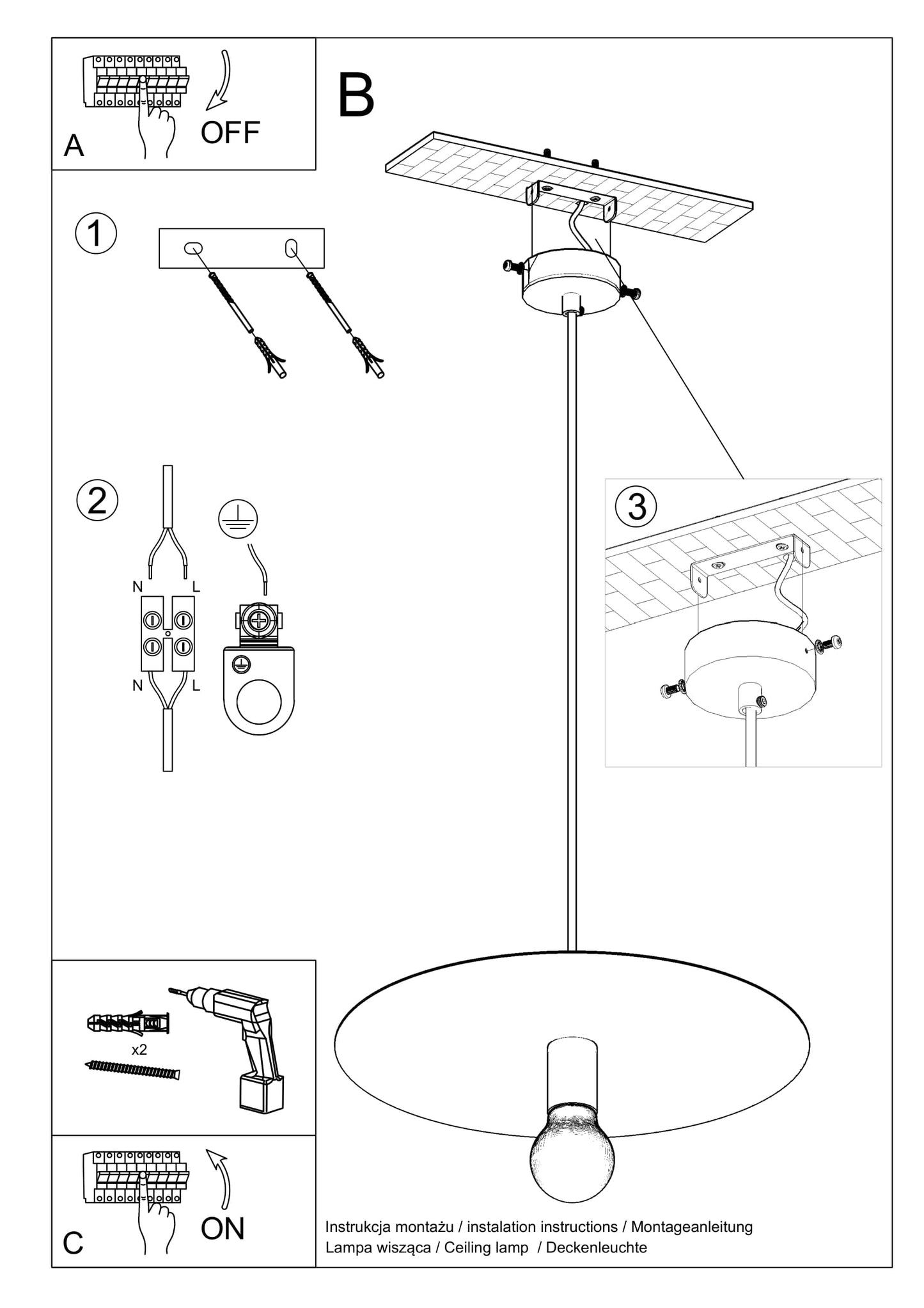 Pendant lamp FLAVIO white