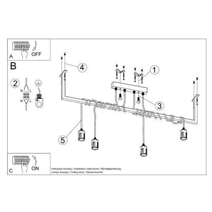 Chandelier SALAMANCA 4 black