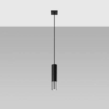 Pendant lamp LOOPEZ 1 black/chrome