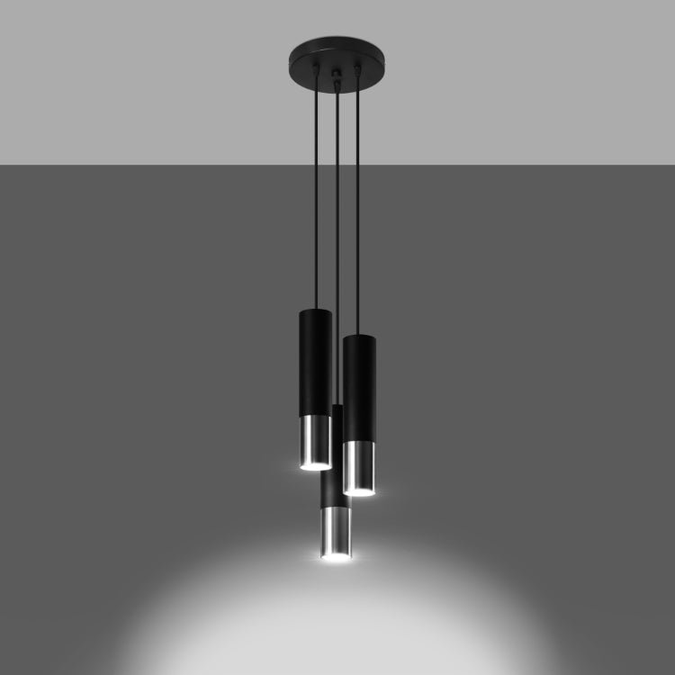 Подвесной светильник LOOPEZ 3P черный/хром