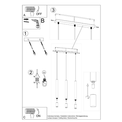 Pendant lamp WEZYR 3 white