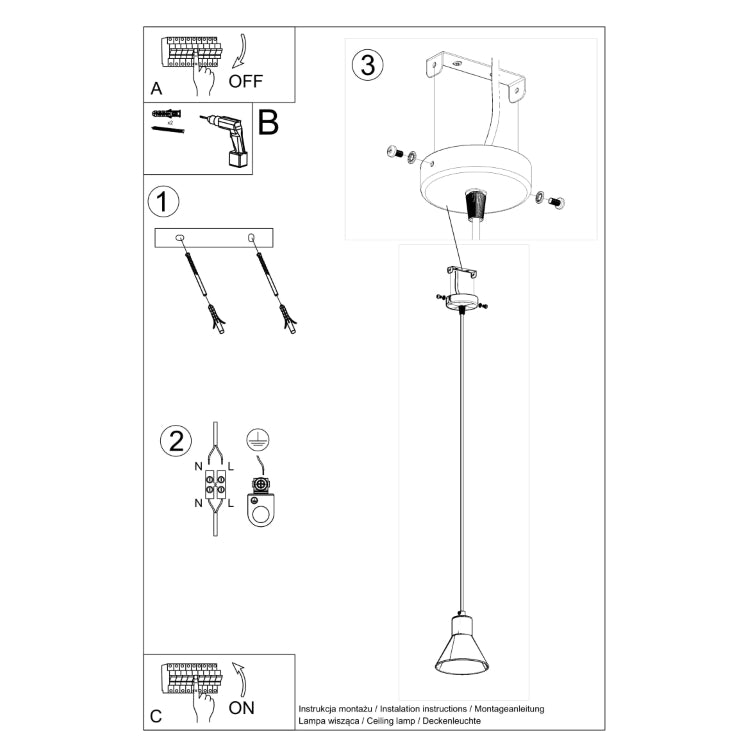 Pendant lamp TALEJA 1 black [ES111]