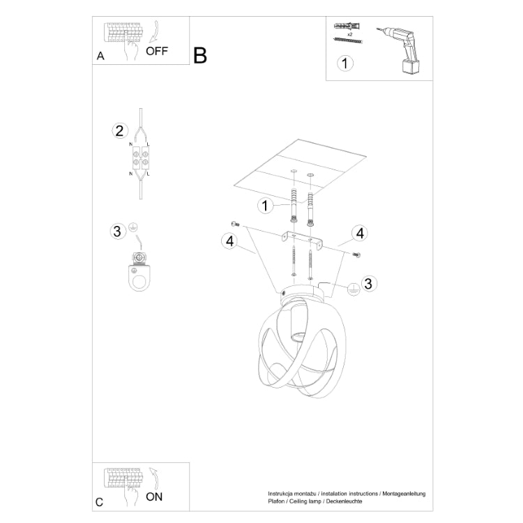 Ceiling lamp TULOS white