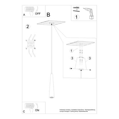 Pendant lamp SULA 1 natural wood