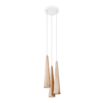 Pendant lamp SULA 3P natural wood