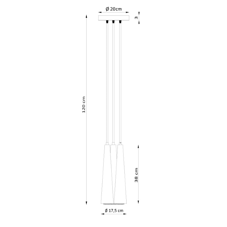 Pendant lamp SULA 3P natural wood