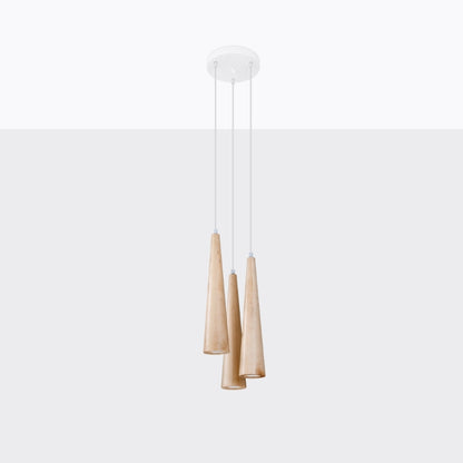 Pendant lamp SULA 3P natural wood