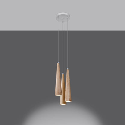 Pendant lamp SULA 3P natural wood