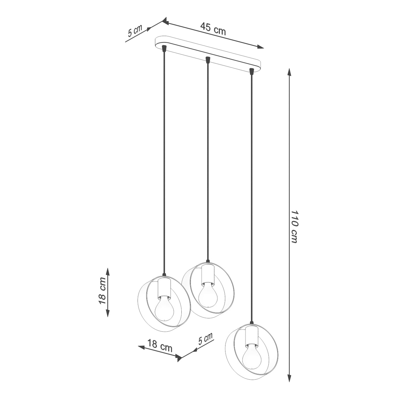 Pendant lamp TITRAN 3 white