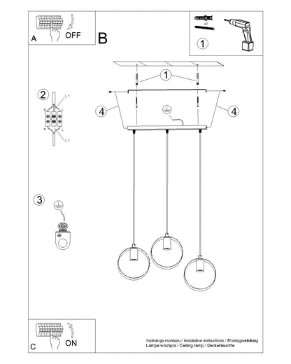 Pendant lamp TITRAN 3 white