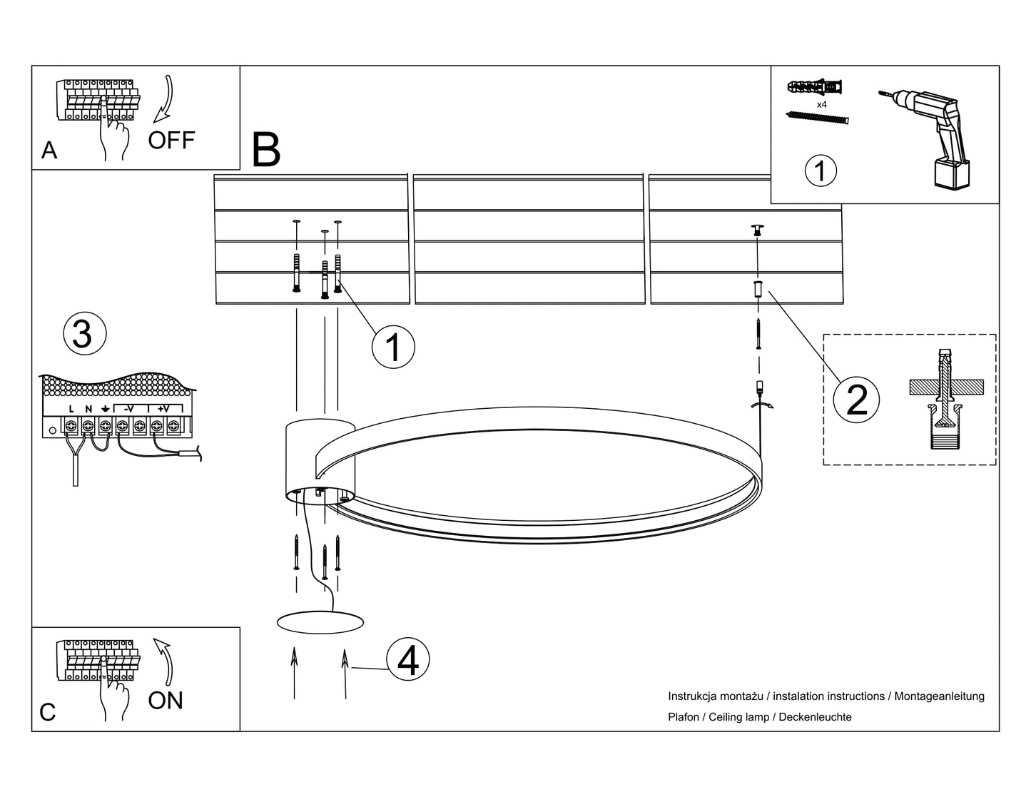 Lühter RIO 110 valge 3000K LED