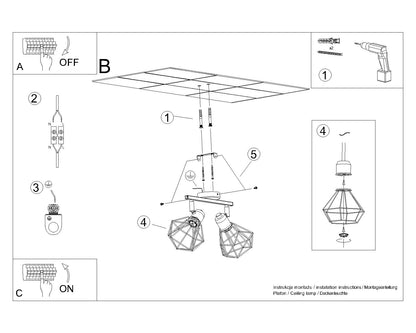 Ceiling lamp ARTEMIS 2 black