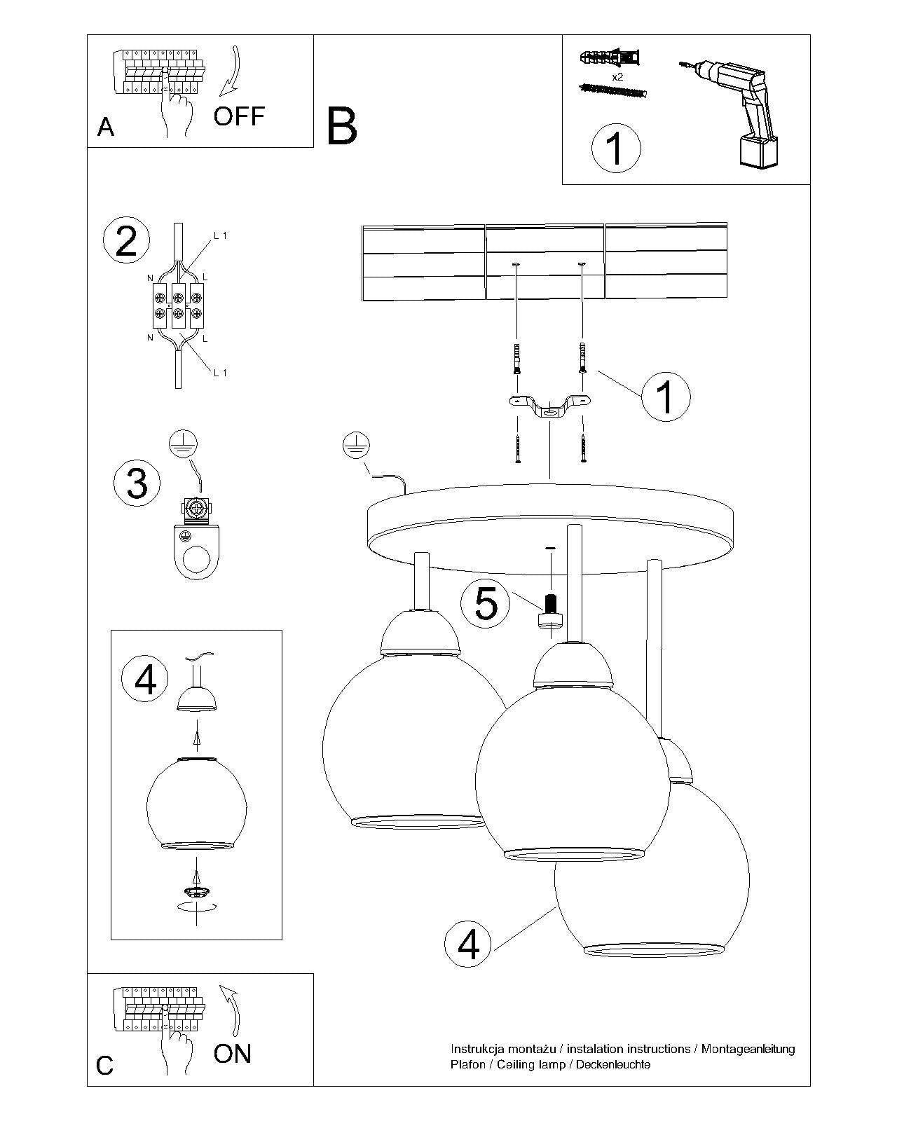 Chandelier ALINO 3 black