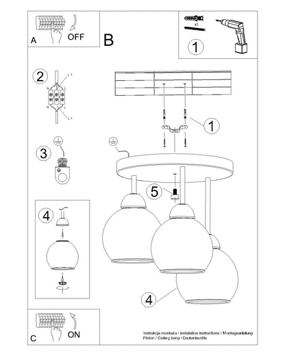 Chandelier ALINO 3 black